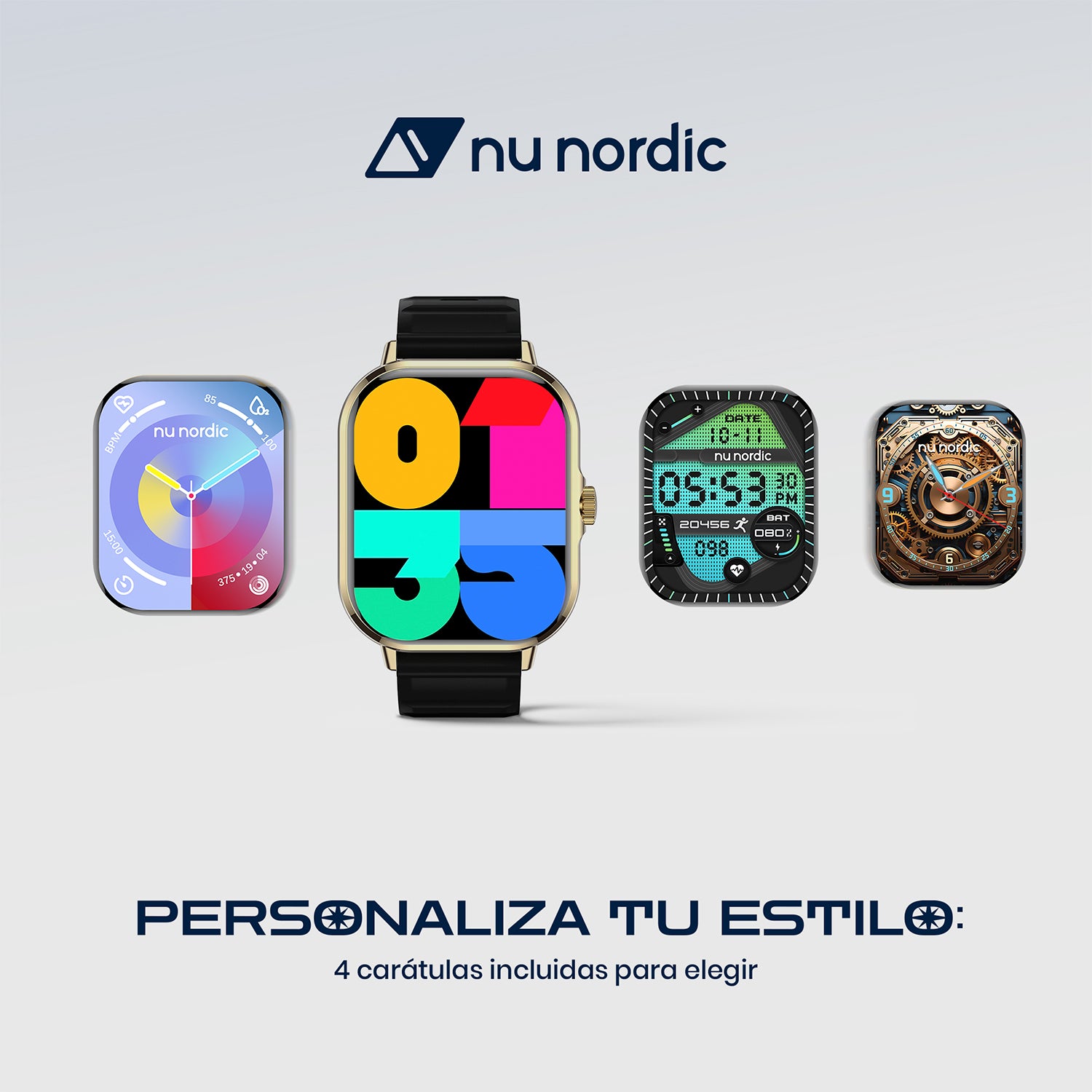 Smartwatch Nu Nordic Sport Travel con Correa de Silicon Negro
