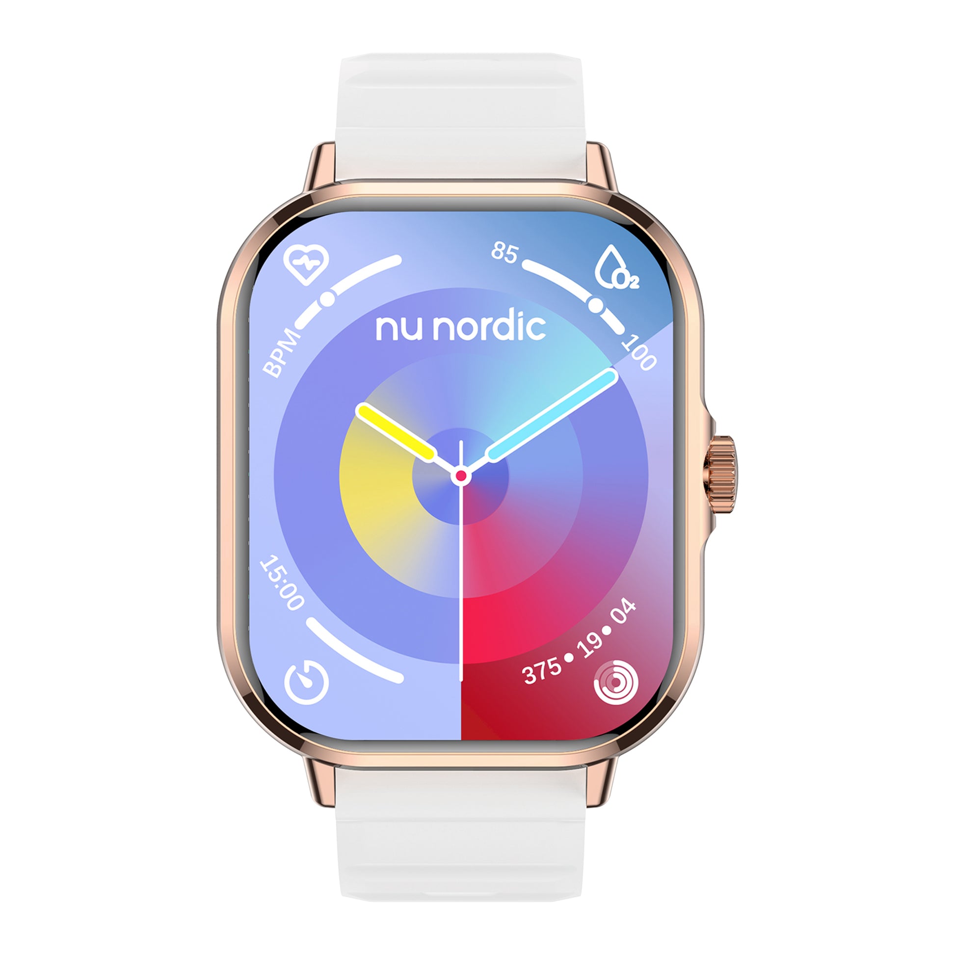 Smartwatch Nu Nordic Sport Travel con Correa de Silicon Rosa y Caja Dorado