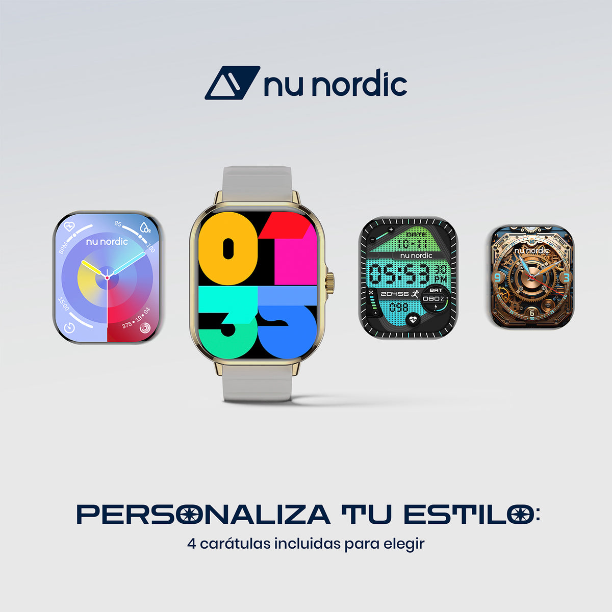 Smartwatch Nu Nordic Sport Travel con Correa de Silicon Blanco