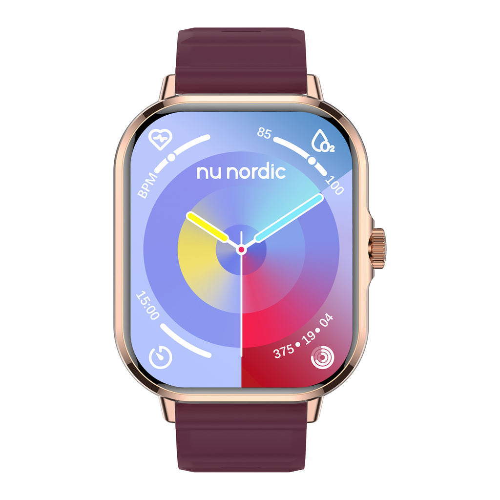 Smartwatch Nu Nordic Sport Travel con Correa de Silicon Rosa y Caja Dorado