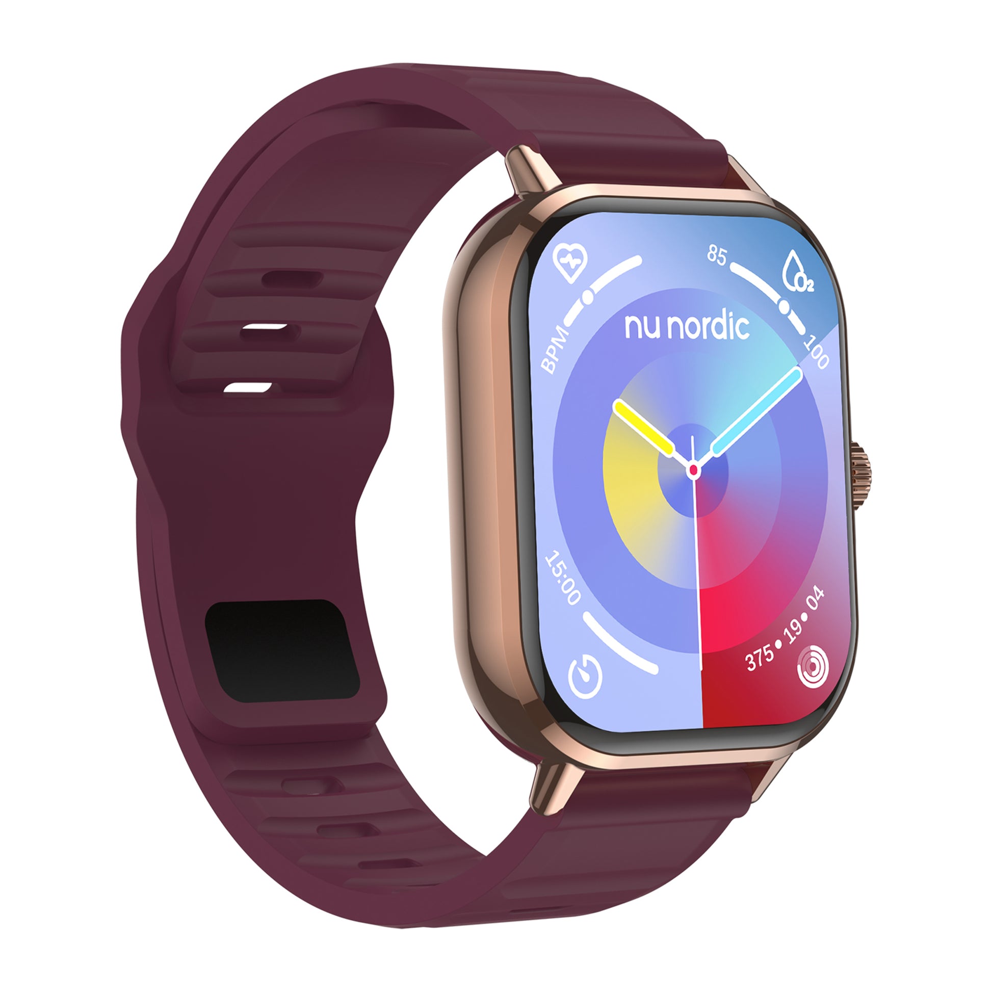 Smartwatch Nu Nordic Sport Travel con Correa de Silicon Rosa y Caja Dorado