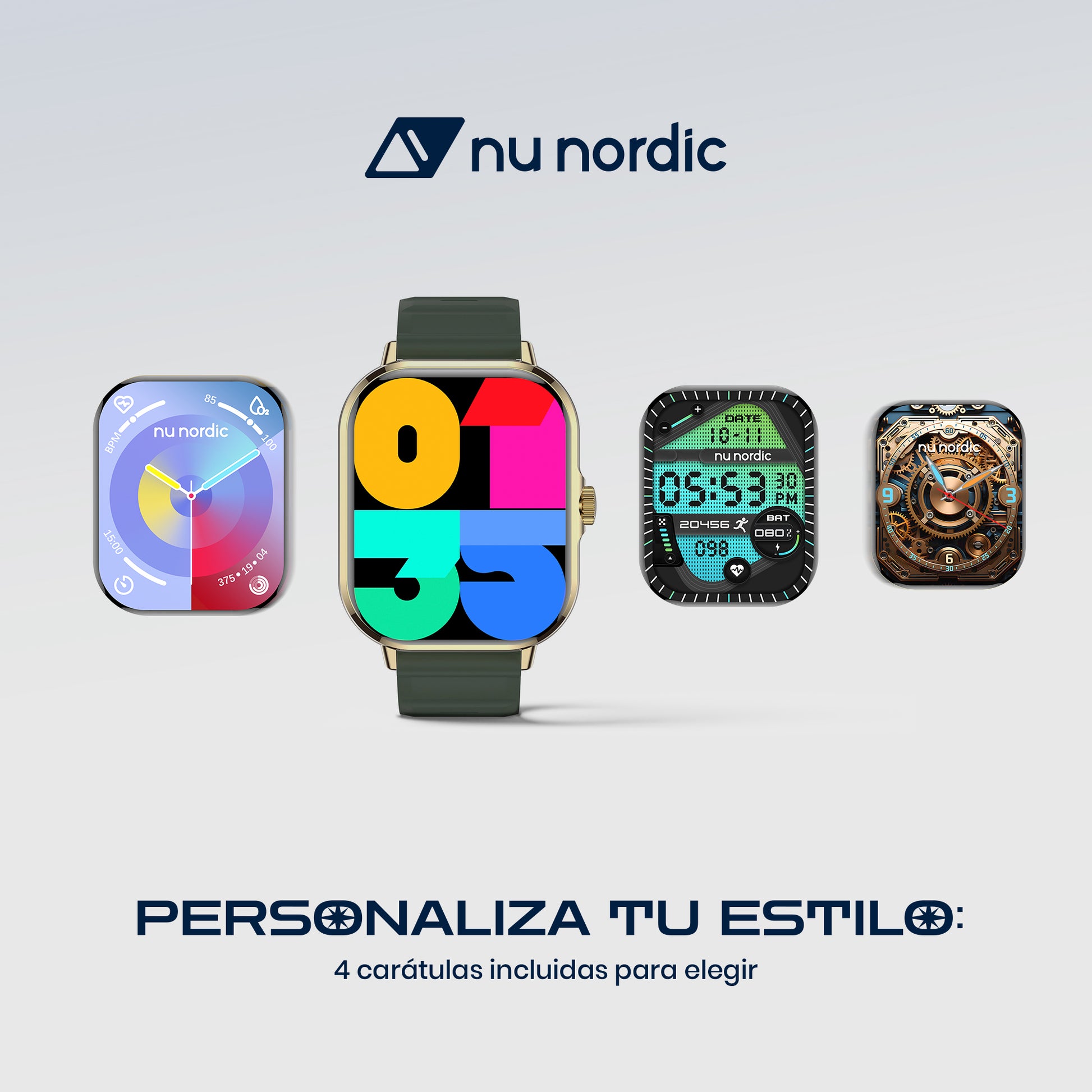 Smartwatch Nu Nordic Sport Travel con Correa de Silicon Color Verde