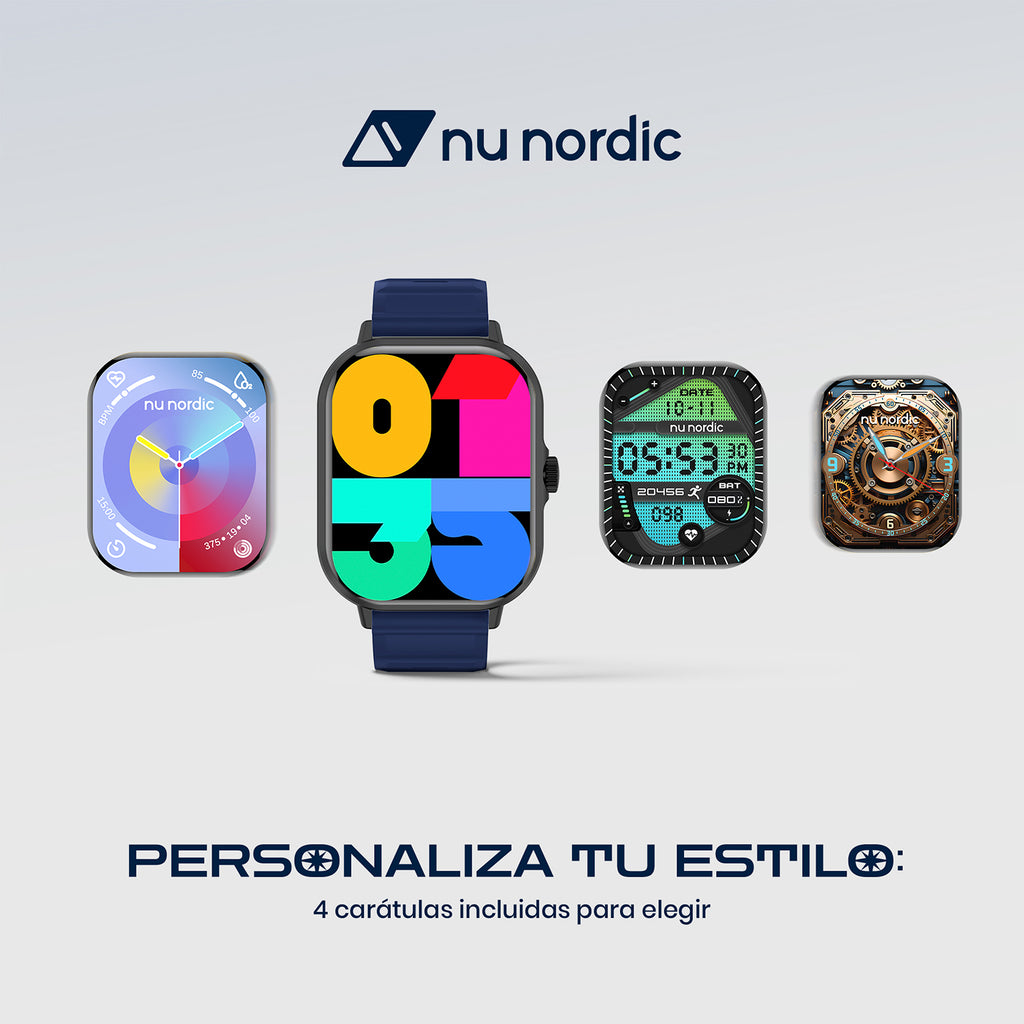 Smartwatch Nu Nordic Sport Travel con Correa de Silicon Azul