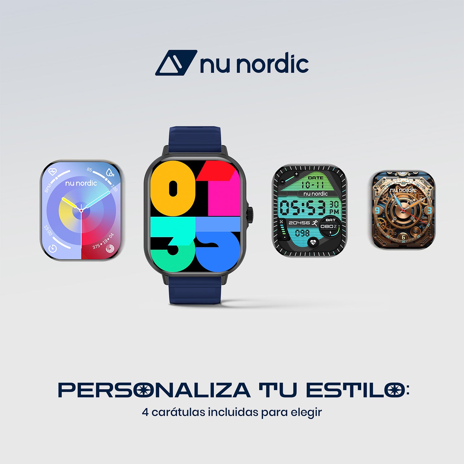 Smartwatch Nu Nordic Sport Travel con Correa de Silicon Azul
