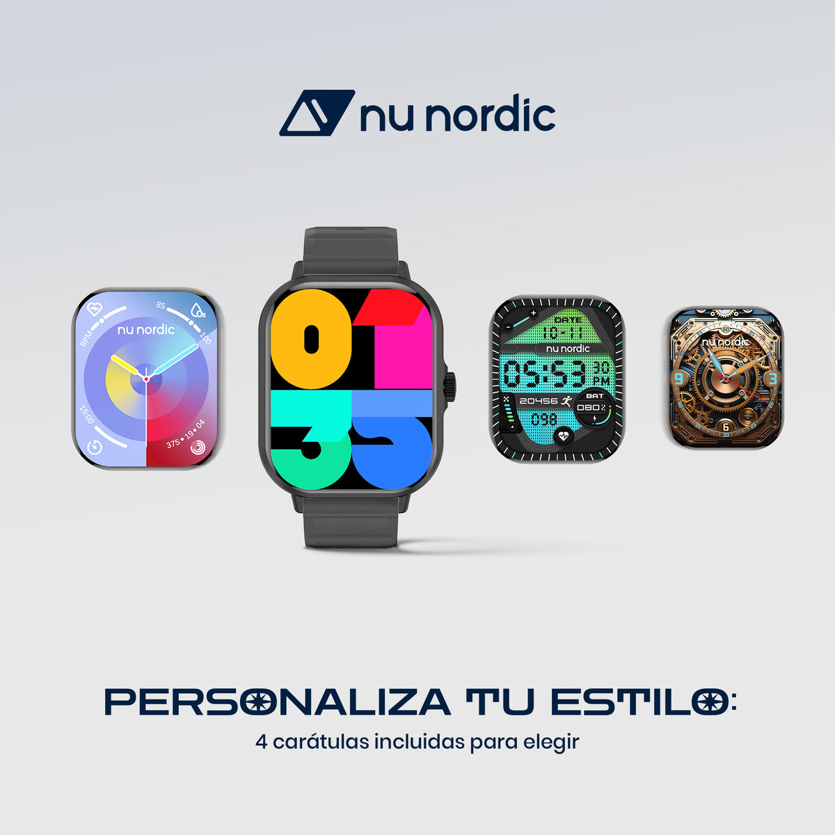 Smartwatch Nu Nordic Sport Travel con Correa de Silicon Gris