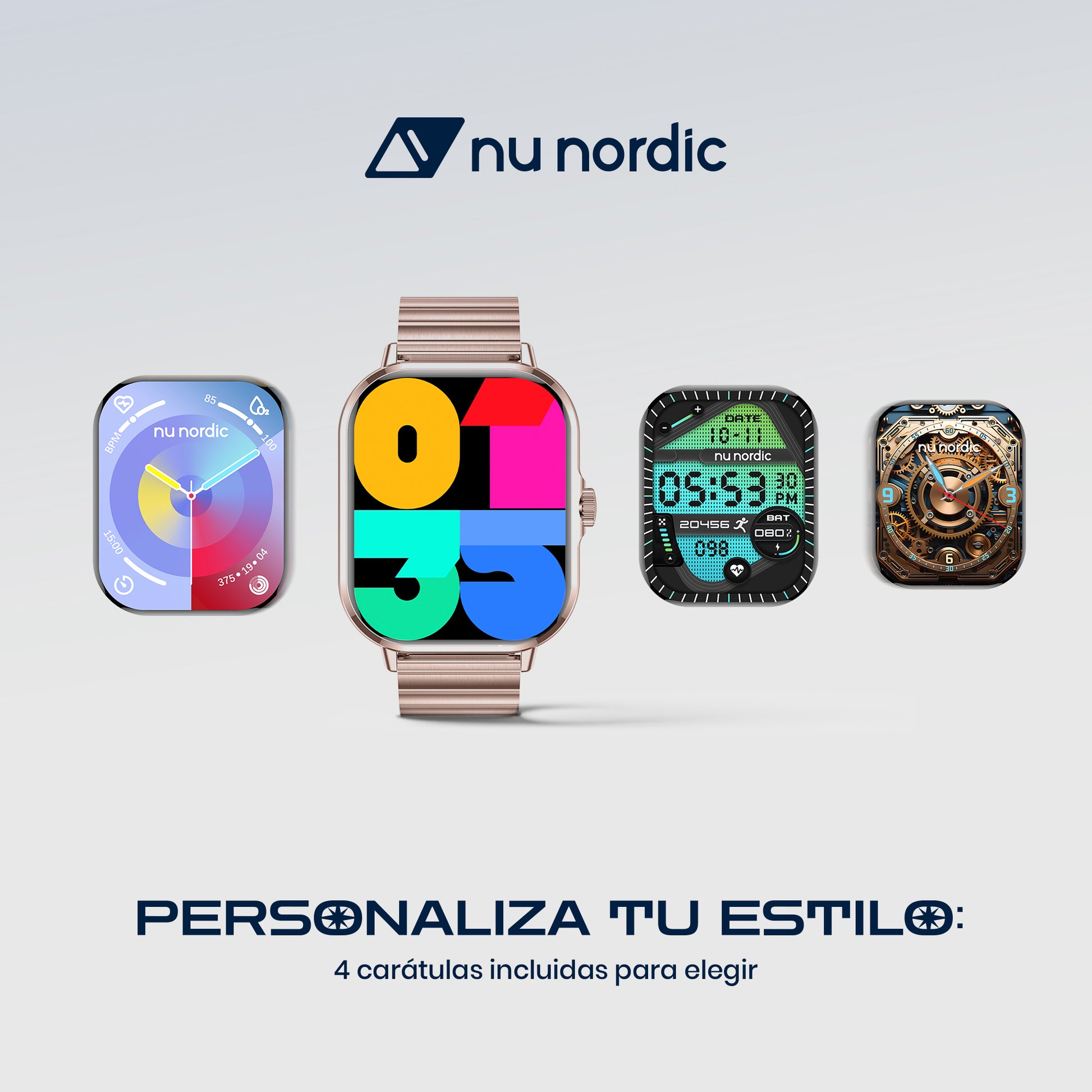 Smartwatch Nu Nordic Sport Travel con  Expansiible de Acero Inoxidable Oro Rosa