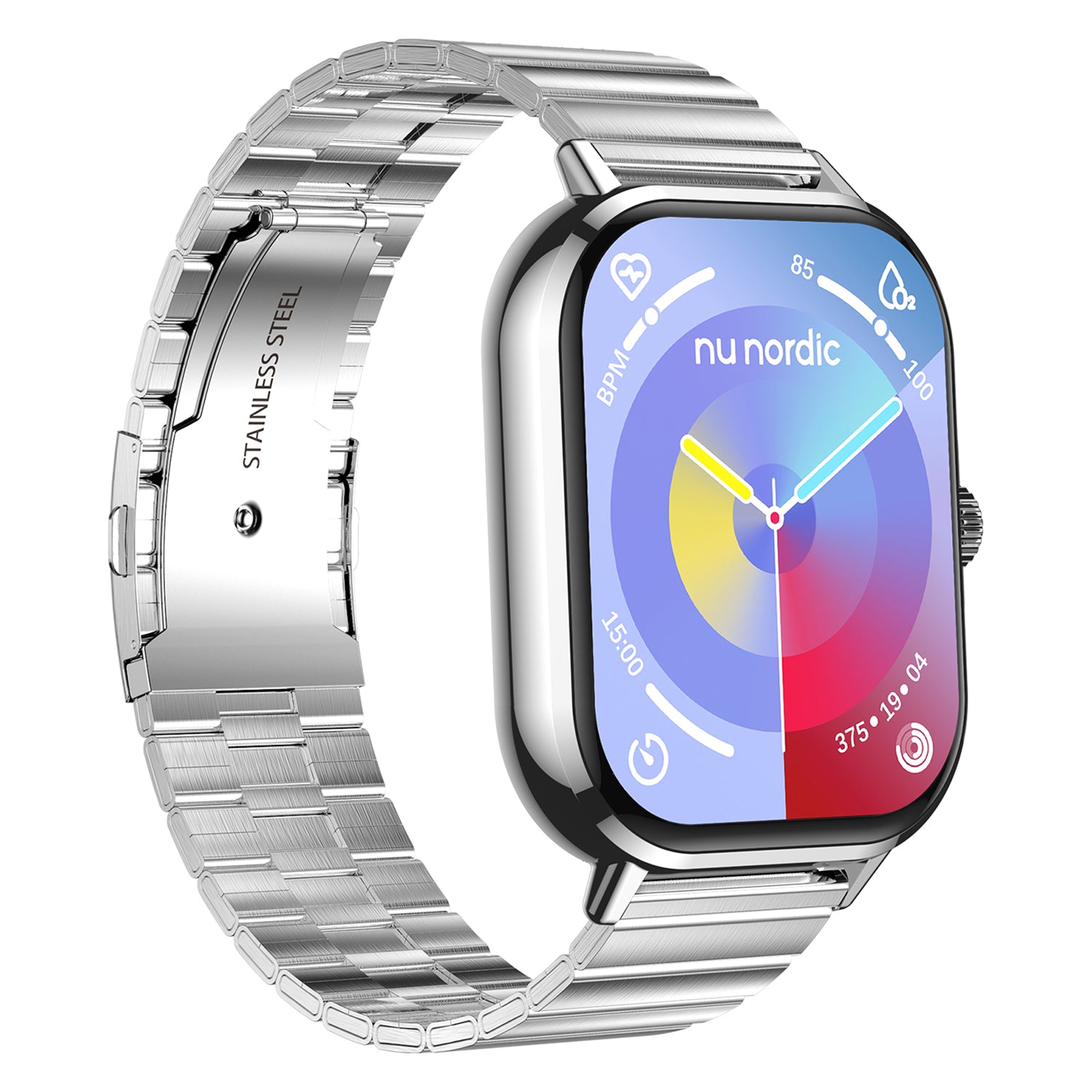 Smartwatch Nu Nordic Sport Travel con  Expansiible de Acero Inoxidable Plateado