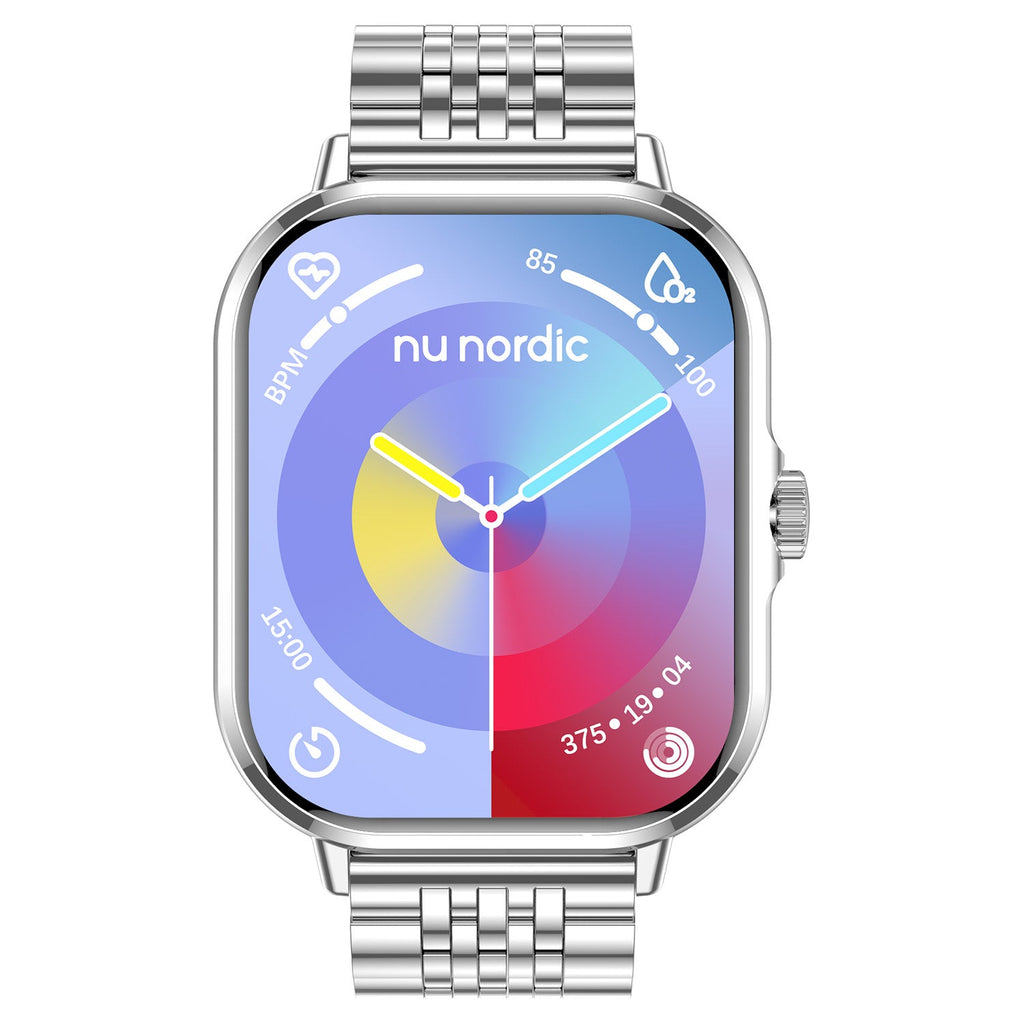 Smartwatch Nu Nordic Sport Travel Correa Tipo Jubilee de Acero Inoxidable Plateado