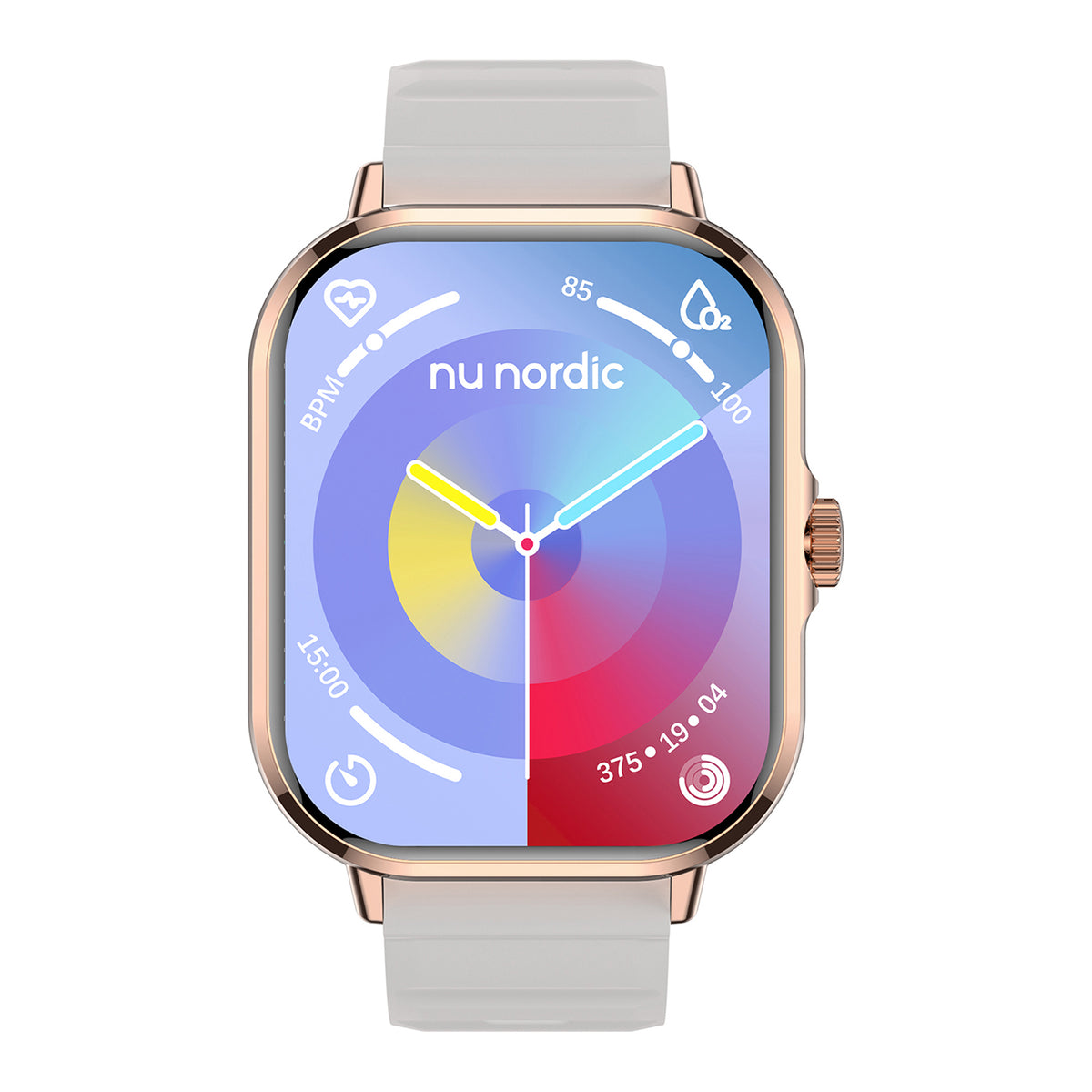 Smartwatch Nu Nordic Sport Travel con Correa de Silicon Rosa y Caja Dorado