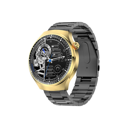 Smartwatch Nu Nordic Deportivo Para Caballero Case Dorado con Correa de Silicón Naranja y Carga Inalámbrica