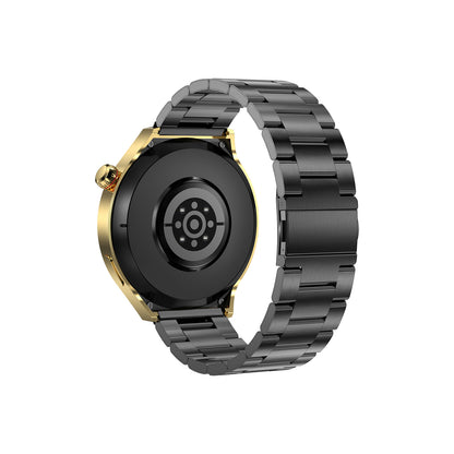 Smartwatch Nu Nordic Deportivo Para Caballero Case Dorado con Correa de Silicón Naranja y Carga Inalámbrica