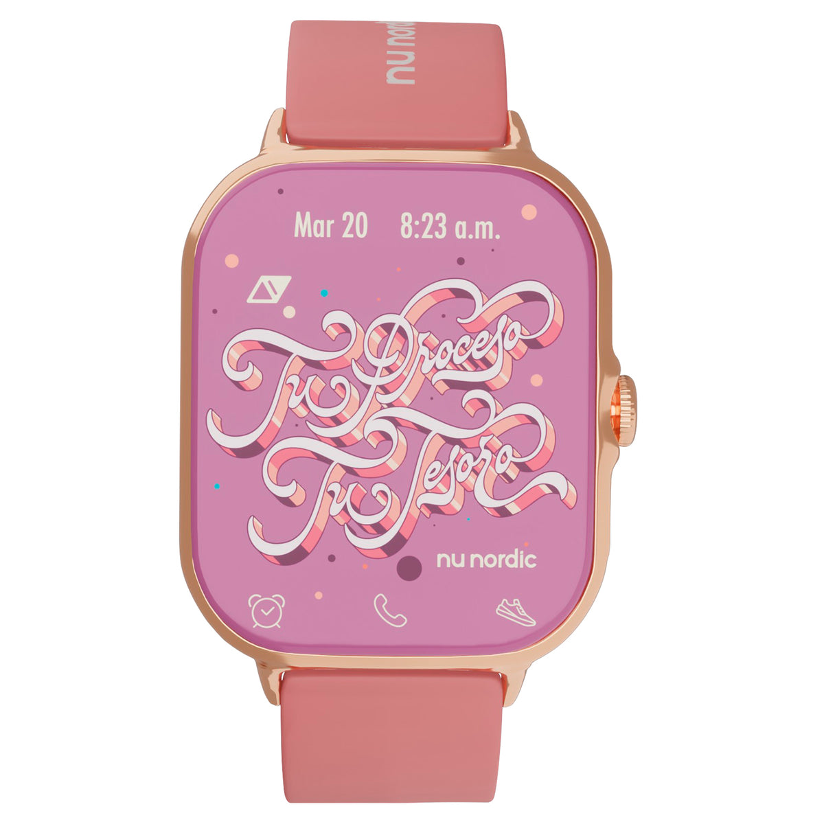 Smartwatch Nu Nordic + Chisko Romo con Correa de Silicón Blanca + Correa de regalo