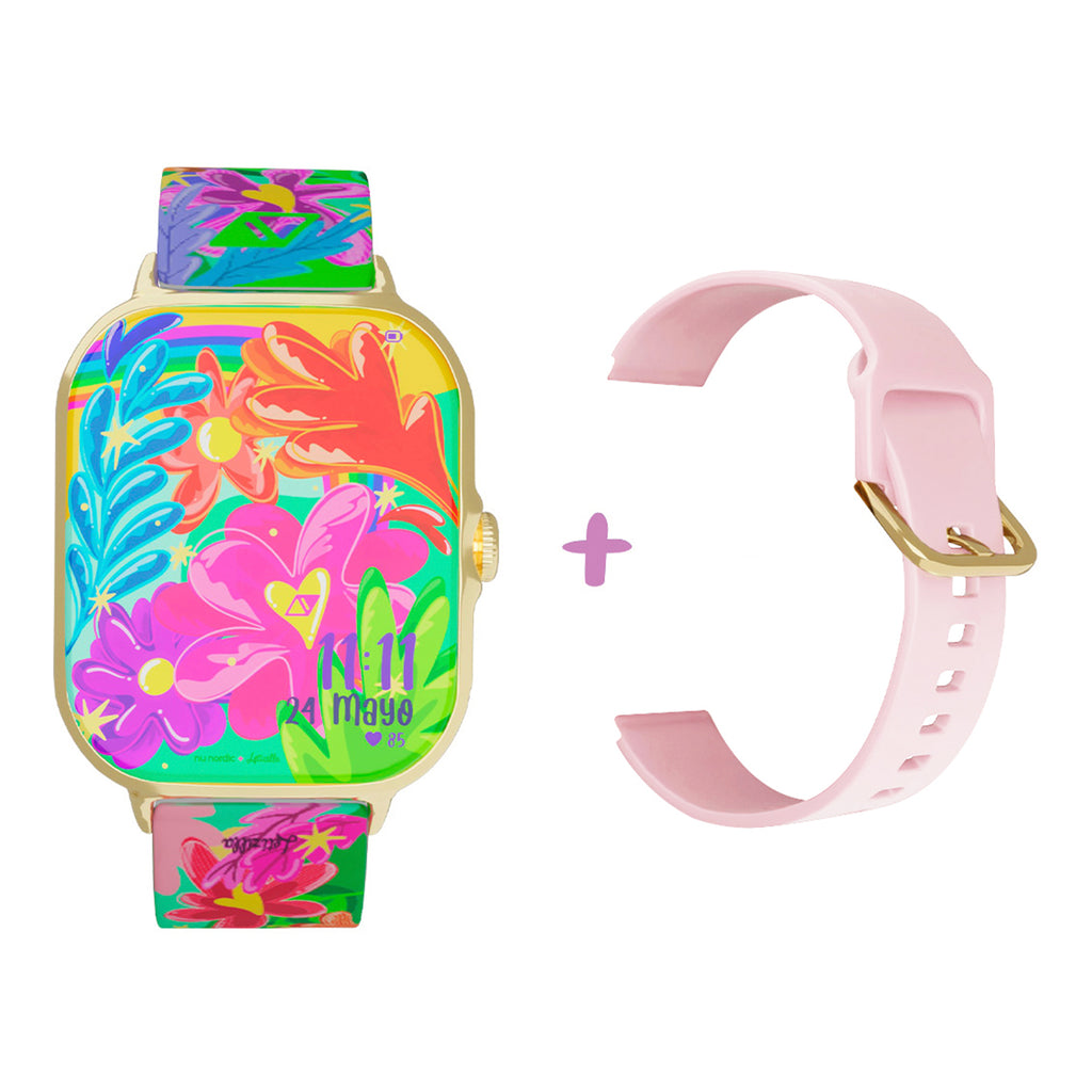 Smartwatch Nu Nordic + Letizilla con Correa de Silicón
