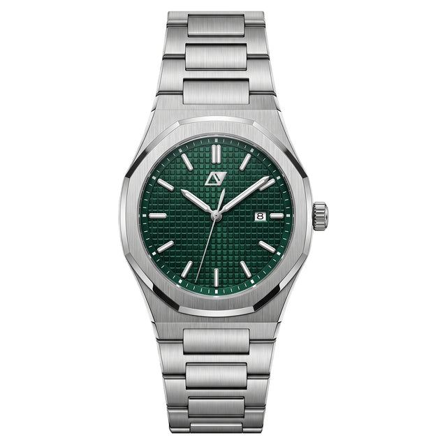 Reloj Nu Nordic Análogo | Carátula Texturizada | Extensible de Acero Inoxidable
