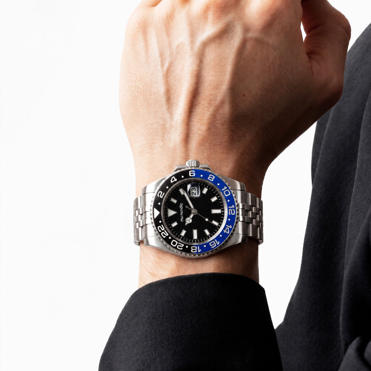 Reloj Nu Nordic Análogo | Simulador en Bisel | Extensible de Acero Inoxidable