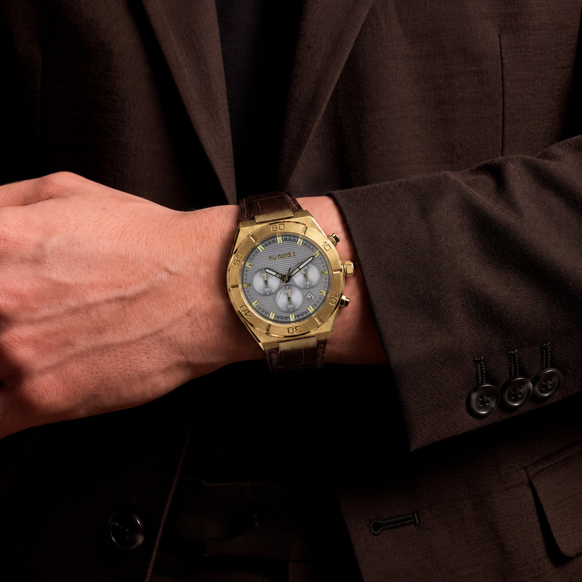 Reloj Nu Nordic Análogo | Simuladores en Carátula | Correa de Tactopiel