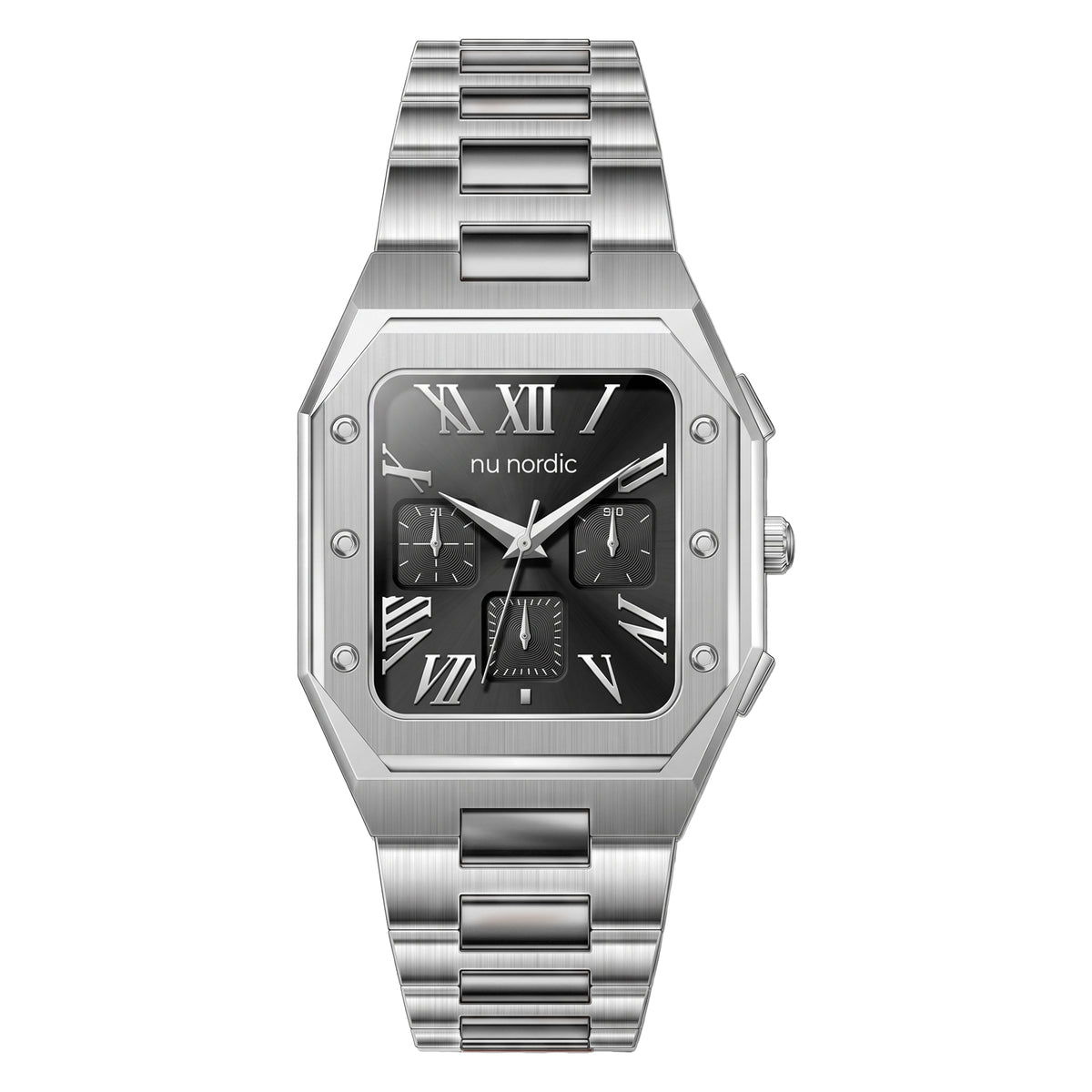 Reloj Nu Nordic Análogo | Simuladores Cuadrados | Extensible de Acero Inoxidable