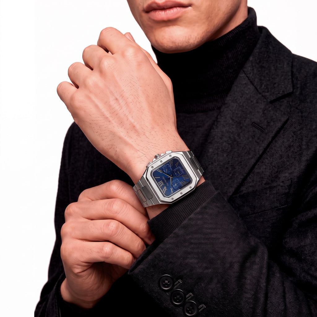 Reloj Nu Nordic Análogo | Simuladores Cuadrados | Extensible de Acero Inoxidable