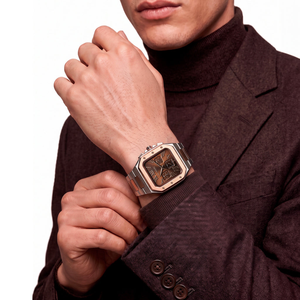 Reloj Nu Nordic Análogo | Simuladores Cuadrados | Extensible de Acero Inoxidable