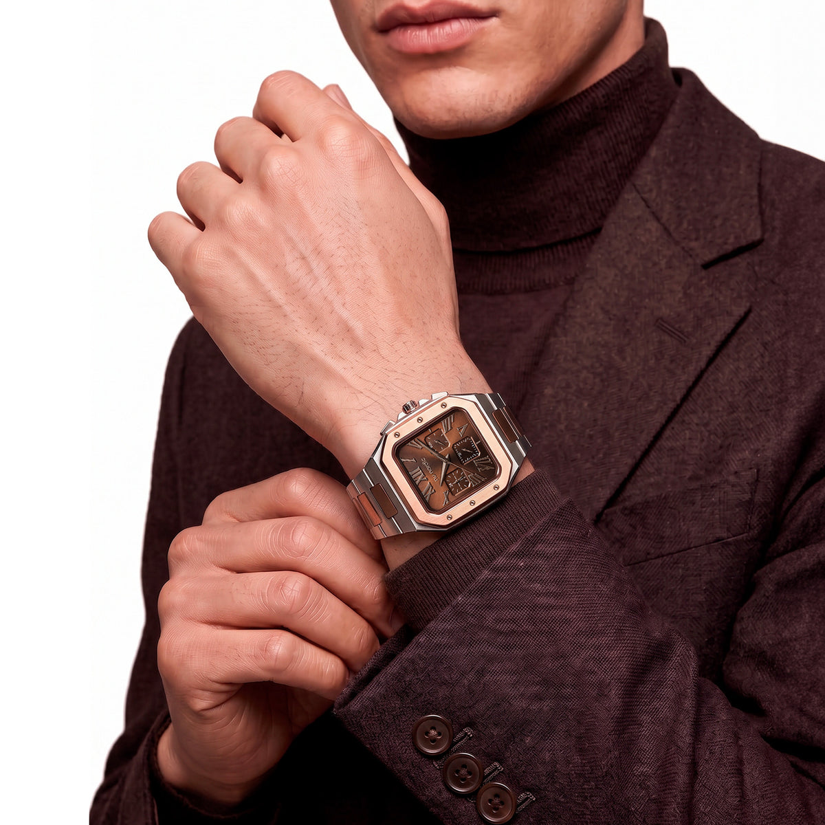 Reloj Nu Nordic Análogo | Simuladores Cuadrados | Extensible de Acero Inoxidable