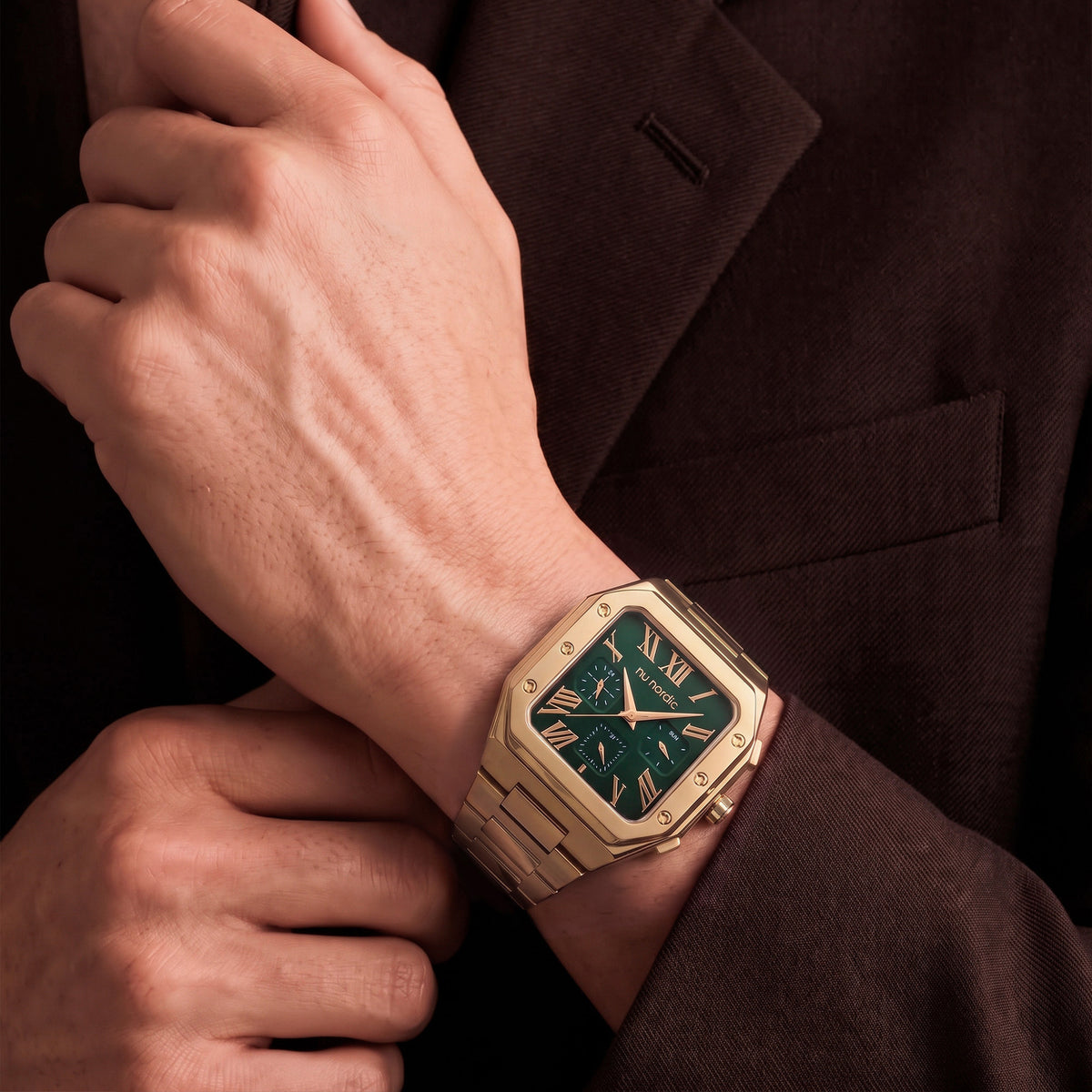 Reloj Nu Nordic Análogo | Simuladores Cuadrados | Extensible de Acero Inoxidable