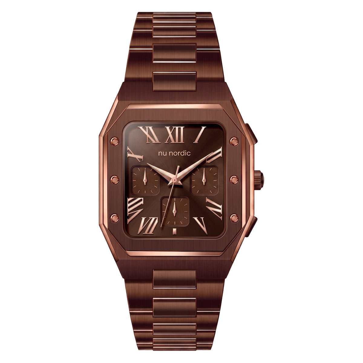 Reloj Nu Nordic Análogo | Simuladores Cuadrados | Extensible de Acero Inoxidable