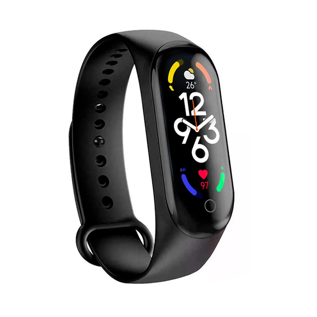 Reloj Smartband Nu Nordic Correa Caucho y Caja Ovalada Negro