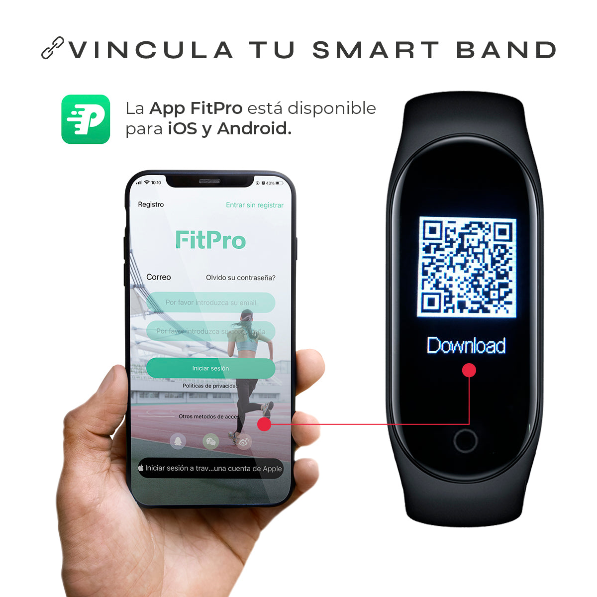 Reloj Smartband Nu Nordic Correa Caucho y Caja Ovalada Negro