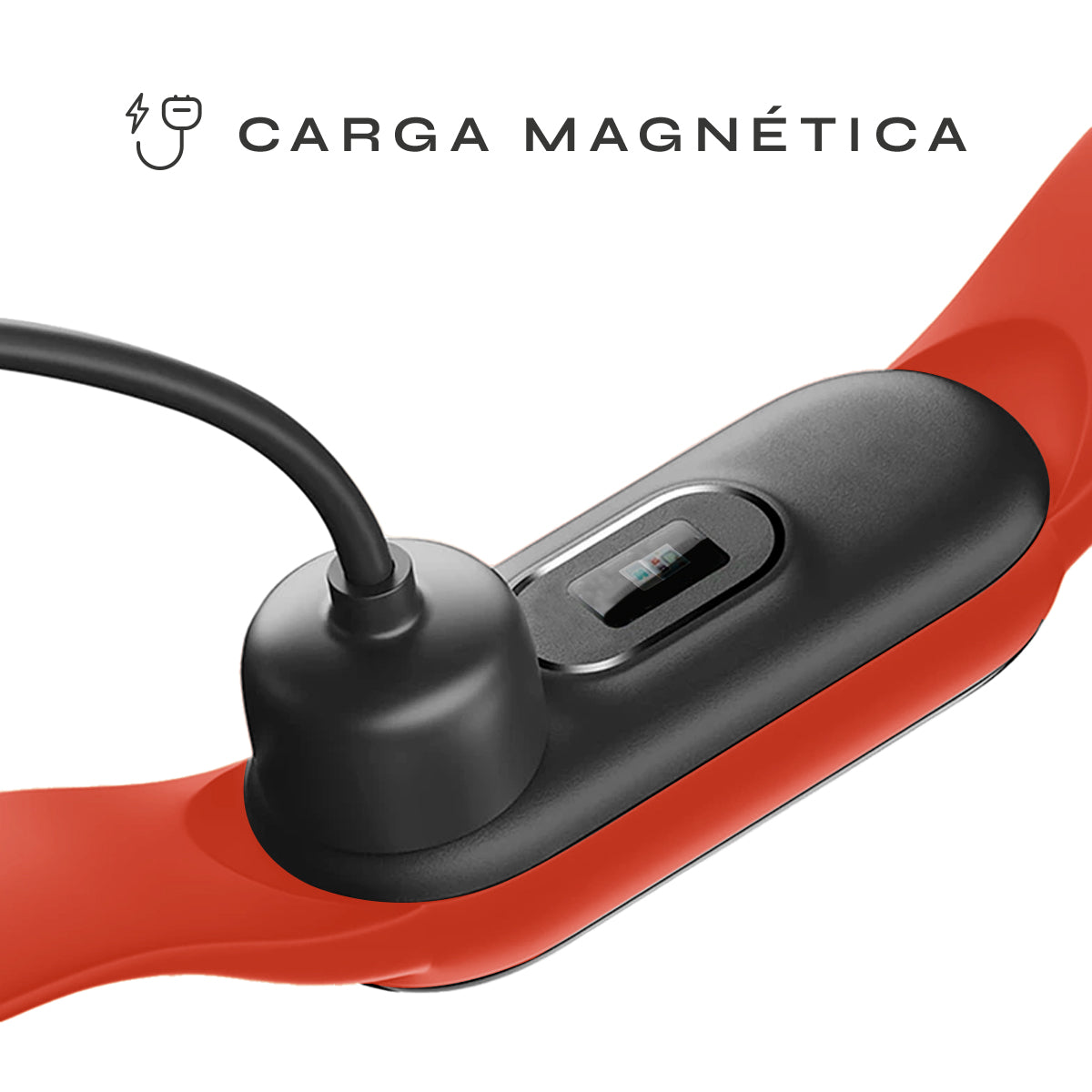 Reloj Smartband Nu Nordic Correa Caucho y Caja Ovalada Rojo