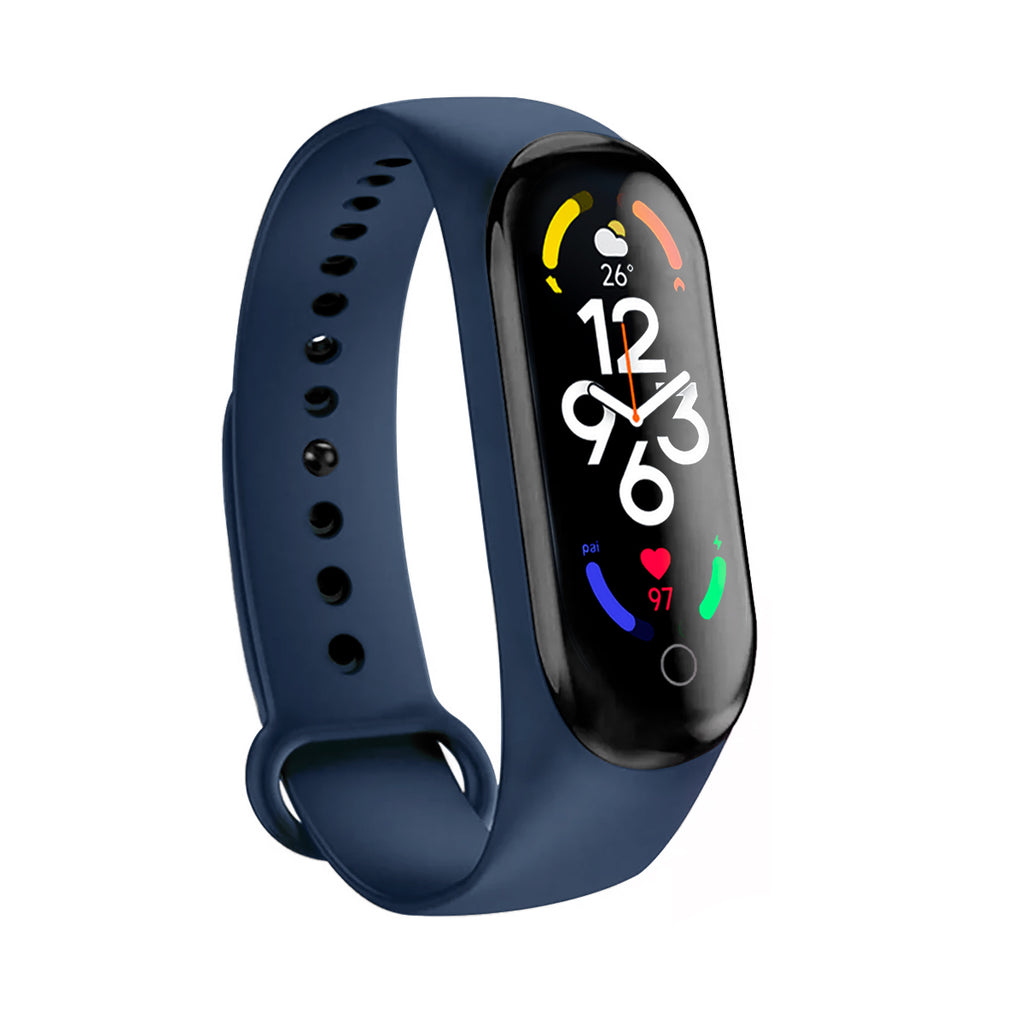 Reloj Smartband Nu Nordic Correa Caucho y Caja Ovalada Azul