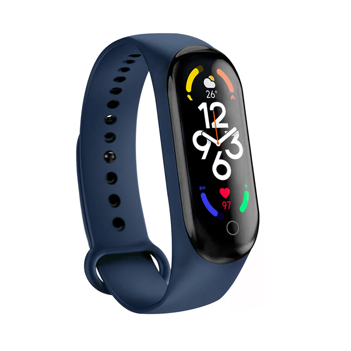 Reloj Smartband Nu Nordic Correa Caucho y Caja Ovalada Azul