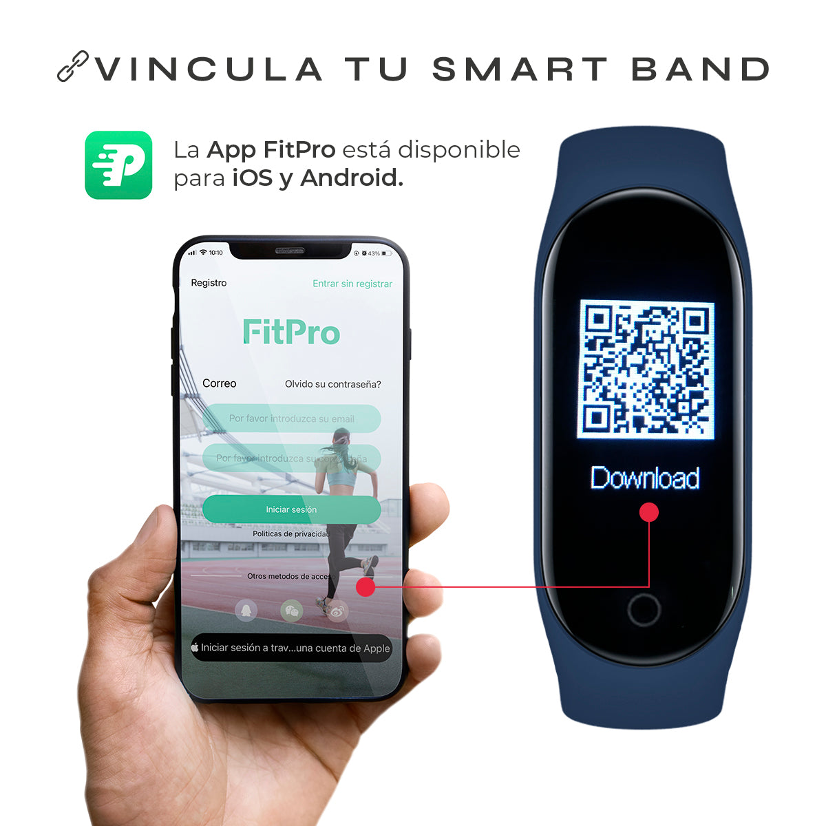 Reloj Smartband Nu Nordic Correa Caucho y Caja Ovalada Azul