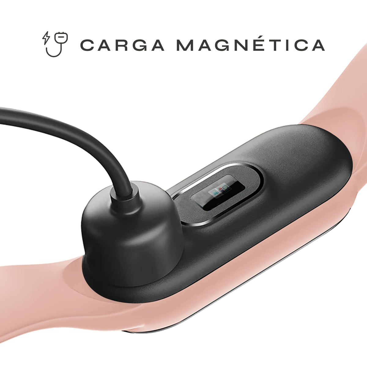 Reloj Smartband Nu Nordic Correa Caucho y Caja Ovalada Rosa
