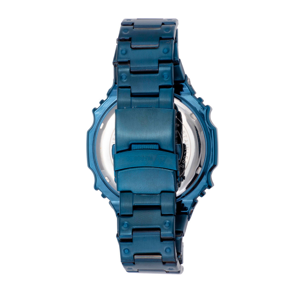 Reloj Nu Nordic Digital Caja Octagonal Extensible Metal Azul