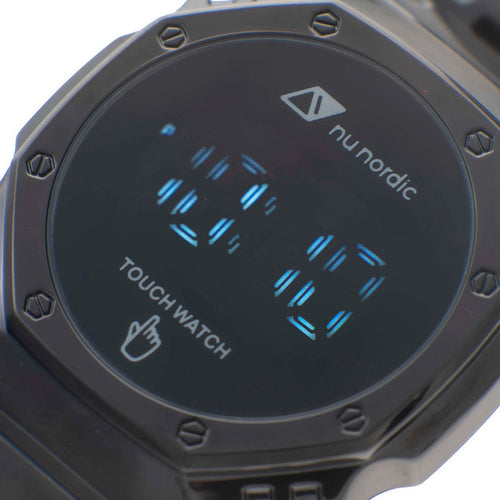 Reloj Nu Nordic Digital Caja Octagonal Extensible Metal Color Negro