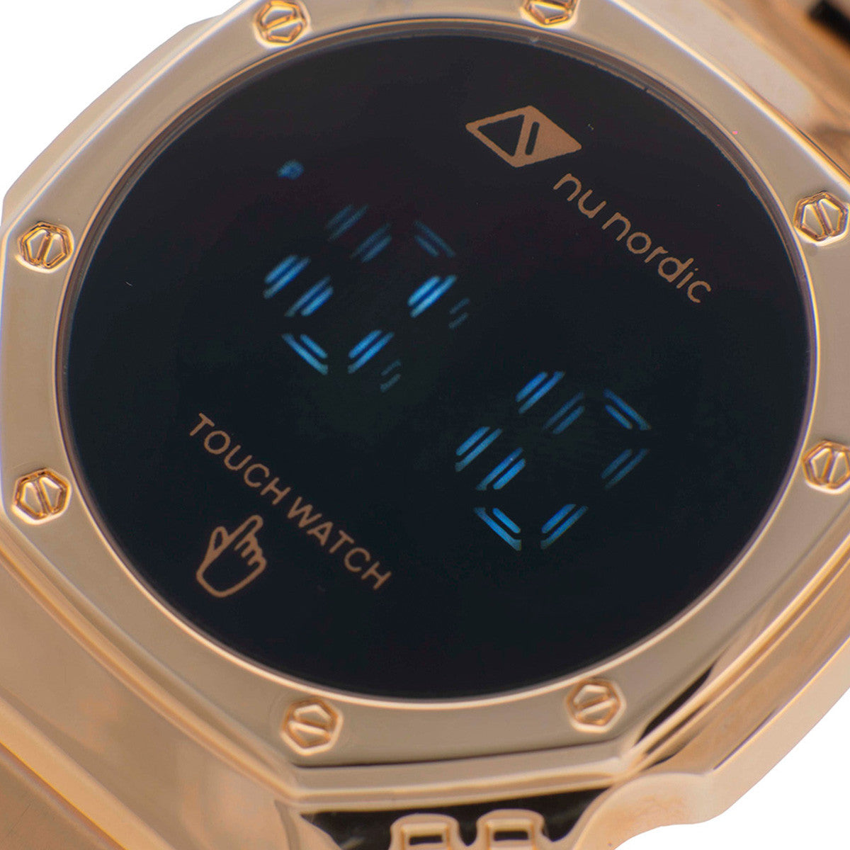 Reloj Nu Nordic Digital Caja Octagonal Extensible Metal Dorado