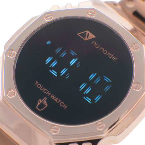 Reloj Nu Nordic Digital Caja Octagonal Extensible Metal Bronce