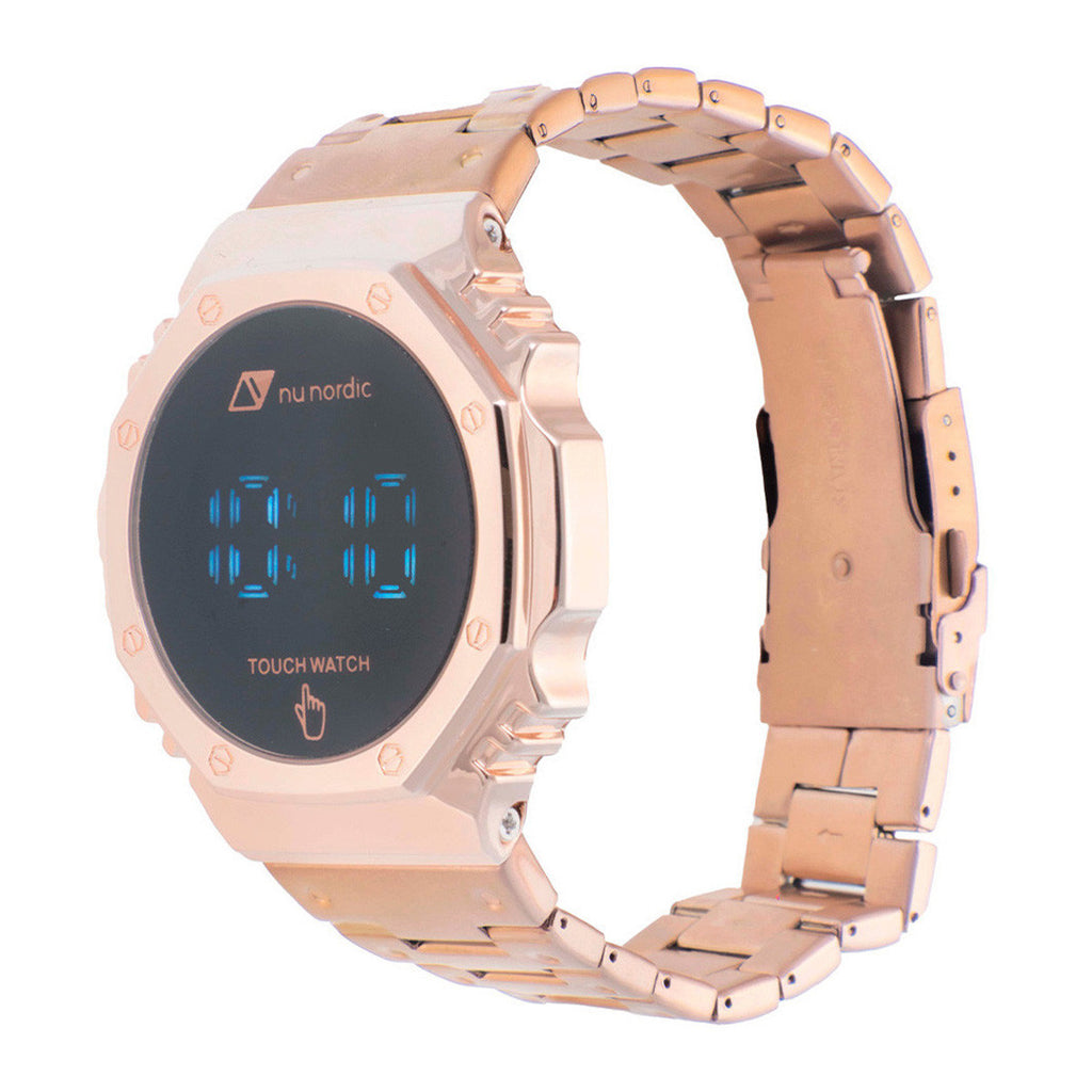 Reloj Nu Nordic Digital Caja Octagonal Extensible Metal Bronce