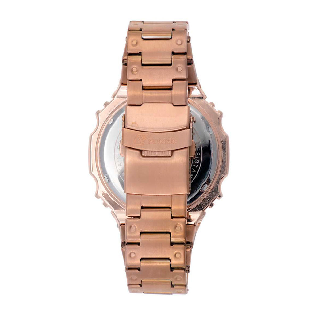 Reloj Nu Nordic Digital Caja Octagonal Extensible Metal Bronce