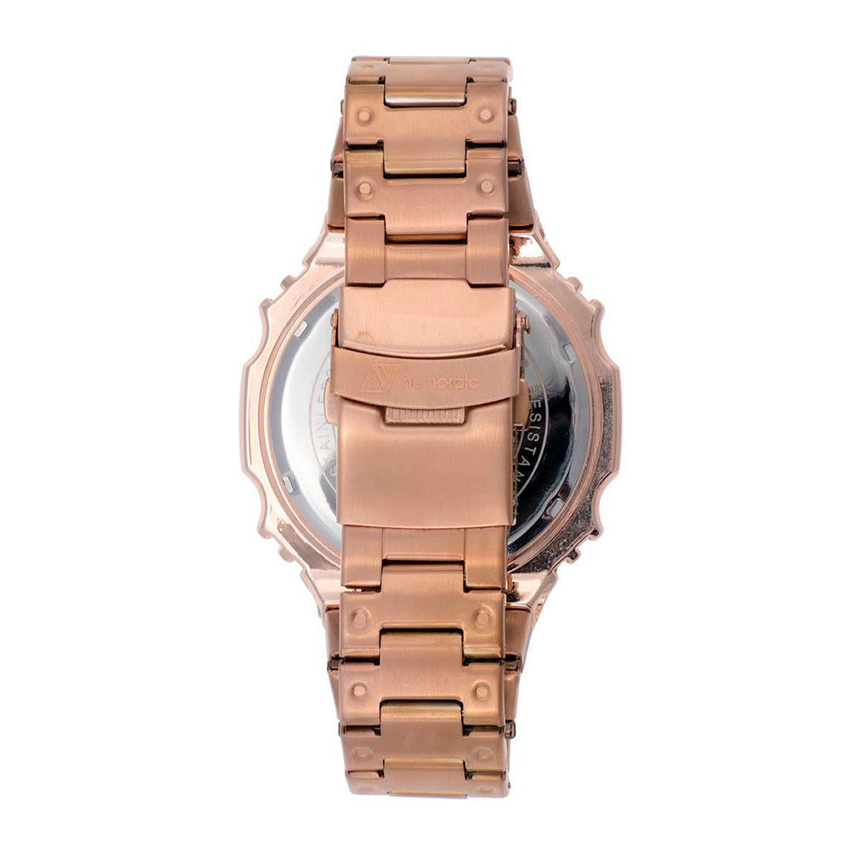 Reloj Nu Nordic Digital Caja Octagonal Extensible Metal Bronce