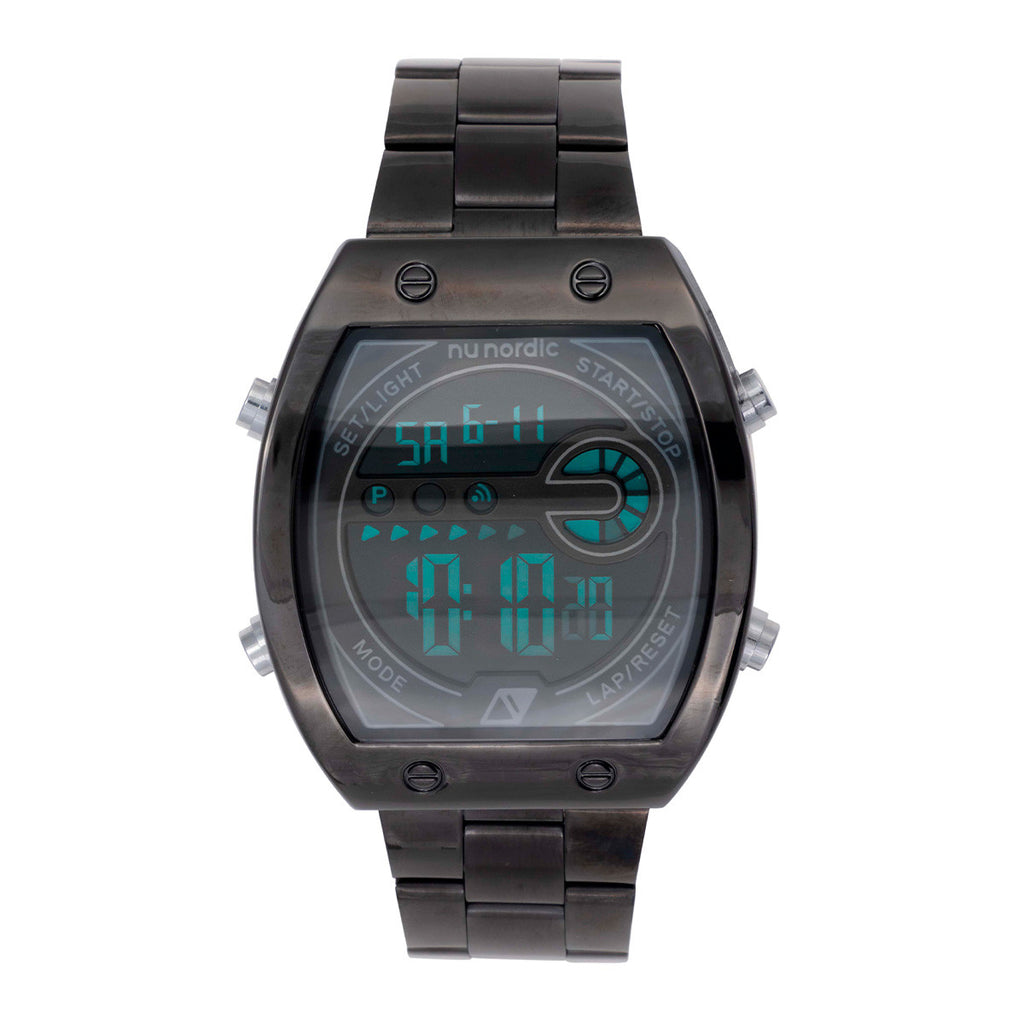 Reloj Digital Nu Nordic Extensible de Acero Inoxidable con Broche