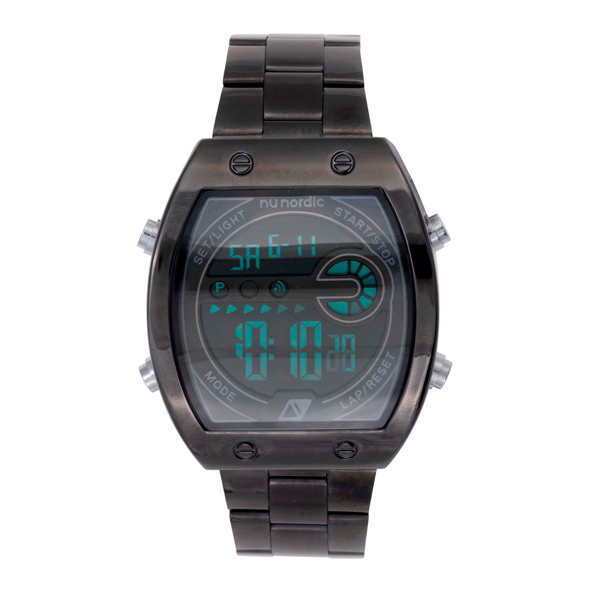 Reloj Digital Nu Nordic Extensible de Acero Inoxidable con Broche
