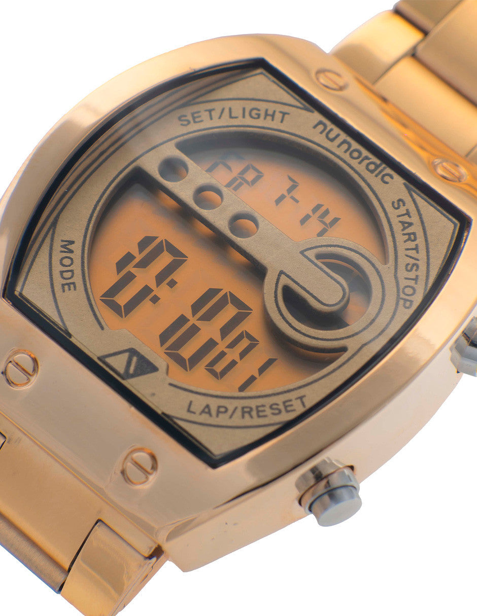 Reloj Digital Nu Nordic Extensible de Acero Inoxidable con Broche