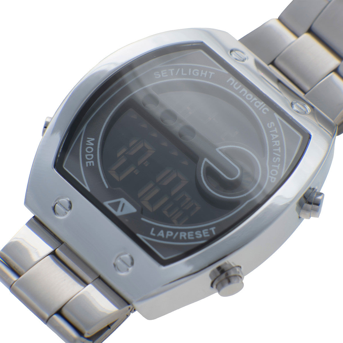 Reloj Digital Nu Nordic Extensible de Acero Inoxidable con Broche