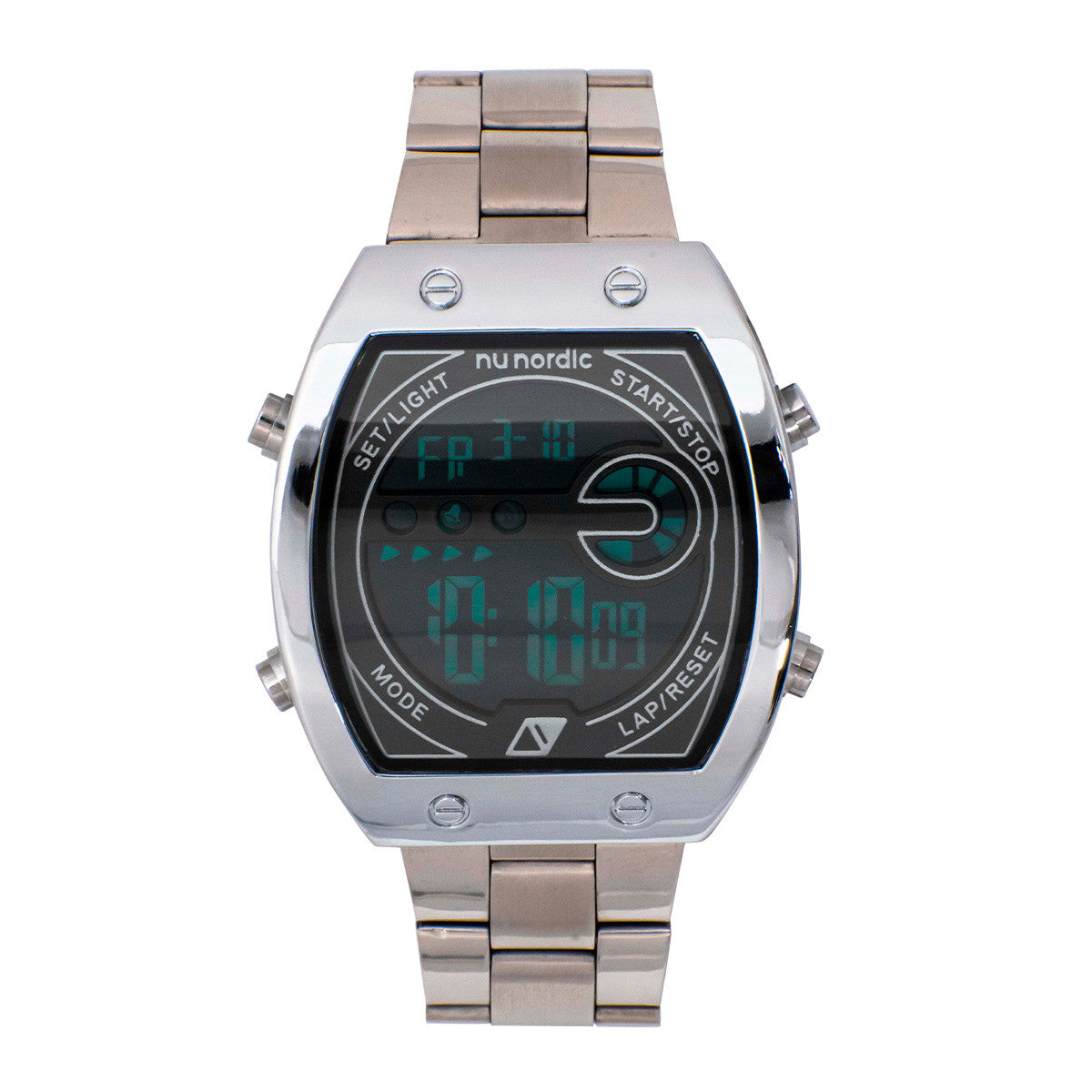 Reloj Digital Nu Nordic Extensible de Acero Inoxidable con Broche
