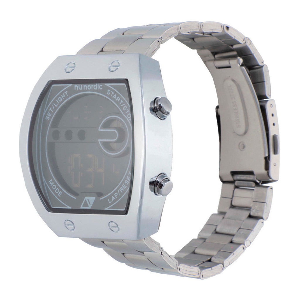 Reloj Digital Nu Nordic Extensible de Acero Inoxidable con Broche