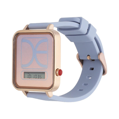 Reloj Cloe digital para dama color azul con cristal de color similar al extensible