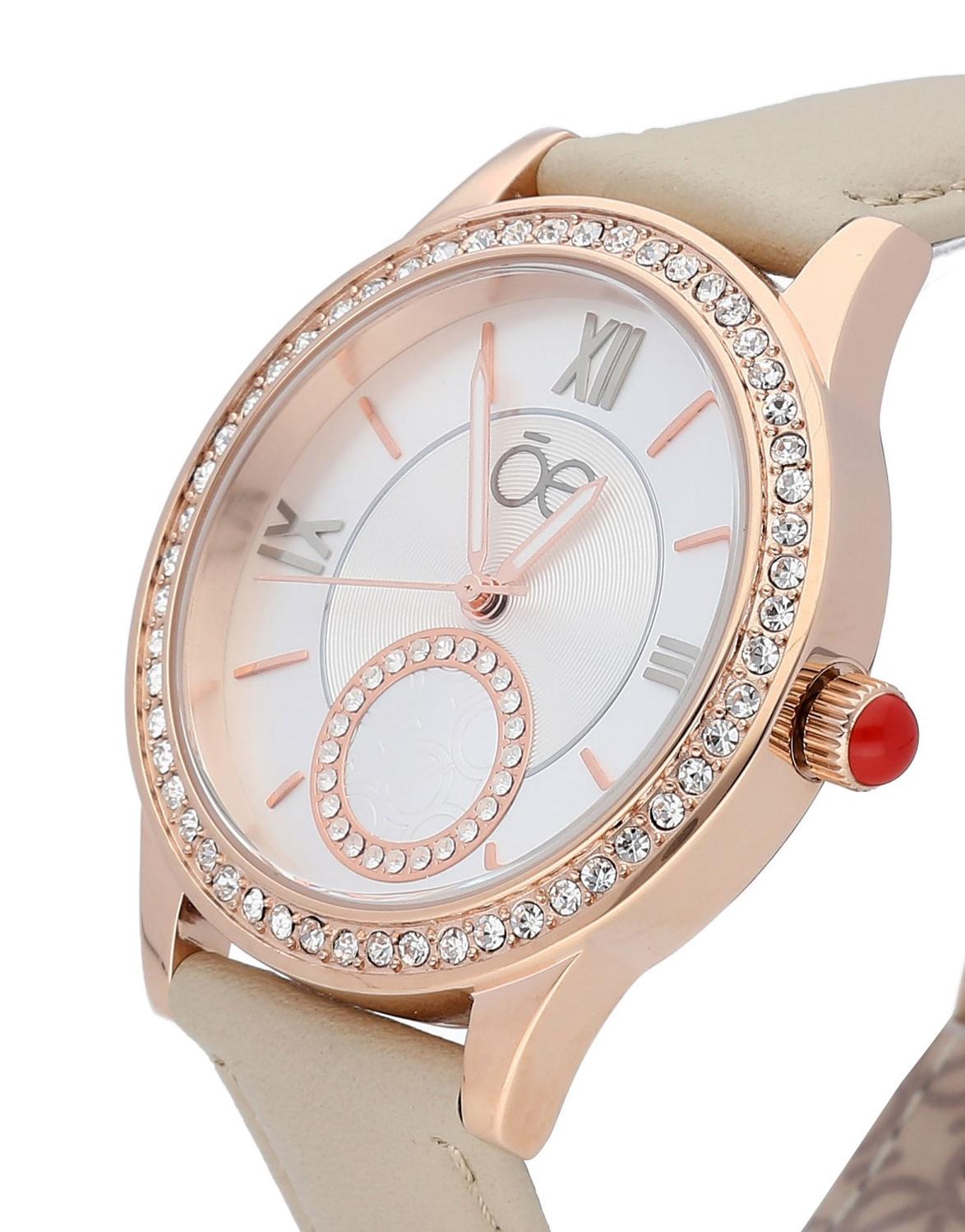 Reloj Cloe Chronos Light Camel Leather Rose Gold Tone