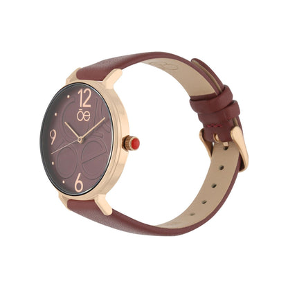 Reloj Analogo Cloe Piel Rojo