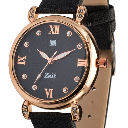 Reloj Análogo Zeit Dama Casual correa De Tacto Piel Textura